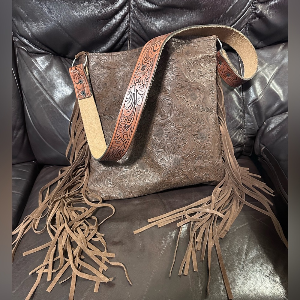 Brown cross body purse